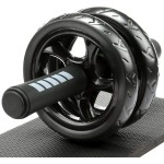 H&S Ab Roller Wheel For Abs Workout - Abdominal Core Exercise Equipment With Extra Thick Knee Pad Mat - Wdual Glide Wheels