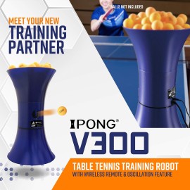 iPong V300 Table Tennis Training Robot - Serves 40mm Regulation Ping Pong Balls Automatically - Play Solo w/o Playback Mode on your Ping Pong Table - Various Models Available, Size 19