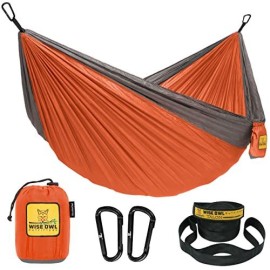 Wise Owl Outfitters Camping Hammock - Camping Essentials & Camping Gifts, Portable Hammock Single Or Double Hammock For Outdoor, Indoor W/Hammock Straps