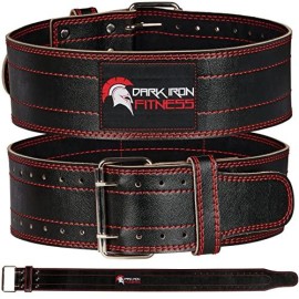 Dark Iron Fitness Weight Lifting Belt For Men & Women - 100% Leather Gym Belts For Weightlifting, Powerlifting, Strength Training, Squat Or Deadlift Workout Up To 600 Lbs