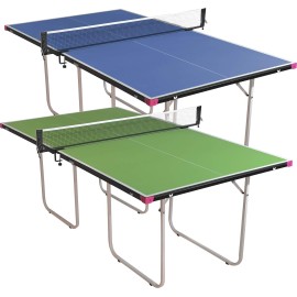 Butterfly Junior Stationary Ping Pong Table - 3/4 Size Table Tennis Table - Space Saver Table for Game Room - Regulation Height Ping Pong Table - Sturdy Frame - Ships Assembled with Net