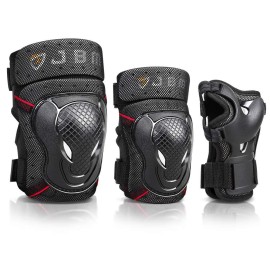 Jbm Youth 7-16 Years Bike Knee Pads And Elbow Pads With Wrist Guards Protective Gear Set For Biking, Riding, Cycling And Multi Sports Safety Scooter, Skateboard, Bicycle