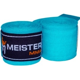 Meister Junior 108 Elastic Cotton Hand Wraps For Mma Boxing (Pair) - Turquoise