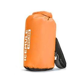 Icemule Classic Medium Collapsible Backpack Cooler - Hands Free, 100% Waterproof, 24+ Hours Cooling, Soft Sided Cooler For Hiking, Camping, Fishing & Picnics, 15L, Fits 12 Cans + Ice, Blaze Orange