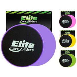 Elite Sportz Exercise Sliders Are Double Sided And Work Smoothly On Any Surface. Wide Variety Of Low Impact Exercises You Can Do. Full Body Workout, Compact For Travel Or Home - Purple