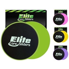 Elite Sportz Exercise Sliders Are Double Sided And Work Smoothly On Any Surface. Wide Variety Of Low Impact Exercises You Can Do. Full Body Workout, Compact For Travel Or Home - Green