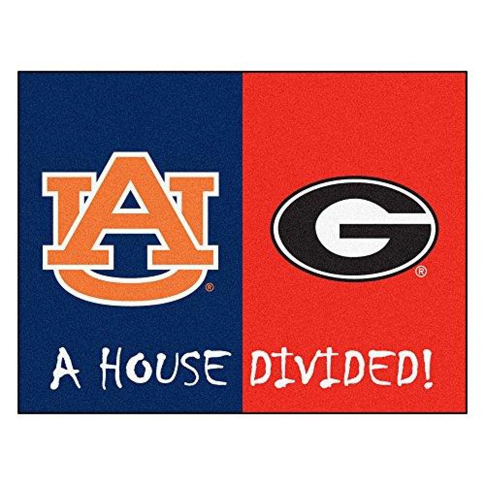 Fanmats 18894 Ncaa House Divided Auburn/Georgia House Divided Mat, Team Color, 33.75 X 42.5