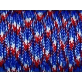 7 Strand Core 550Lb Paracord Parachute Cord Lanyard Mil Spec Type Iii-100Ft (Red+Blue+White(23#))