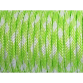 7 Strand Core 550Lb Paracord Parachute Cord Lanyard Mil Spec Type Iii-100Ft (Neon Green+White(91#))