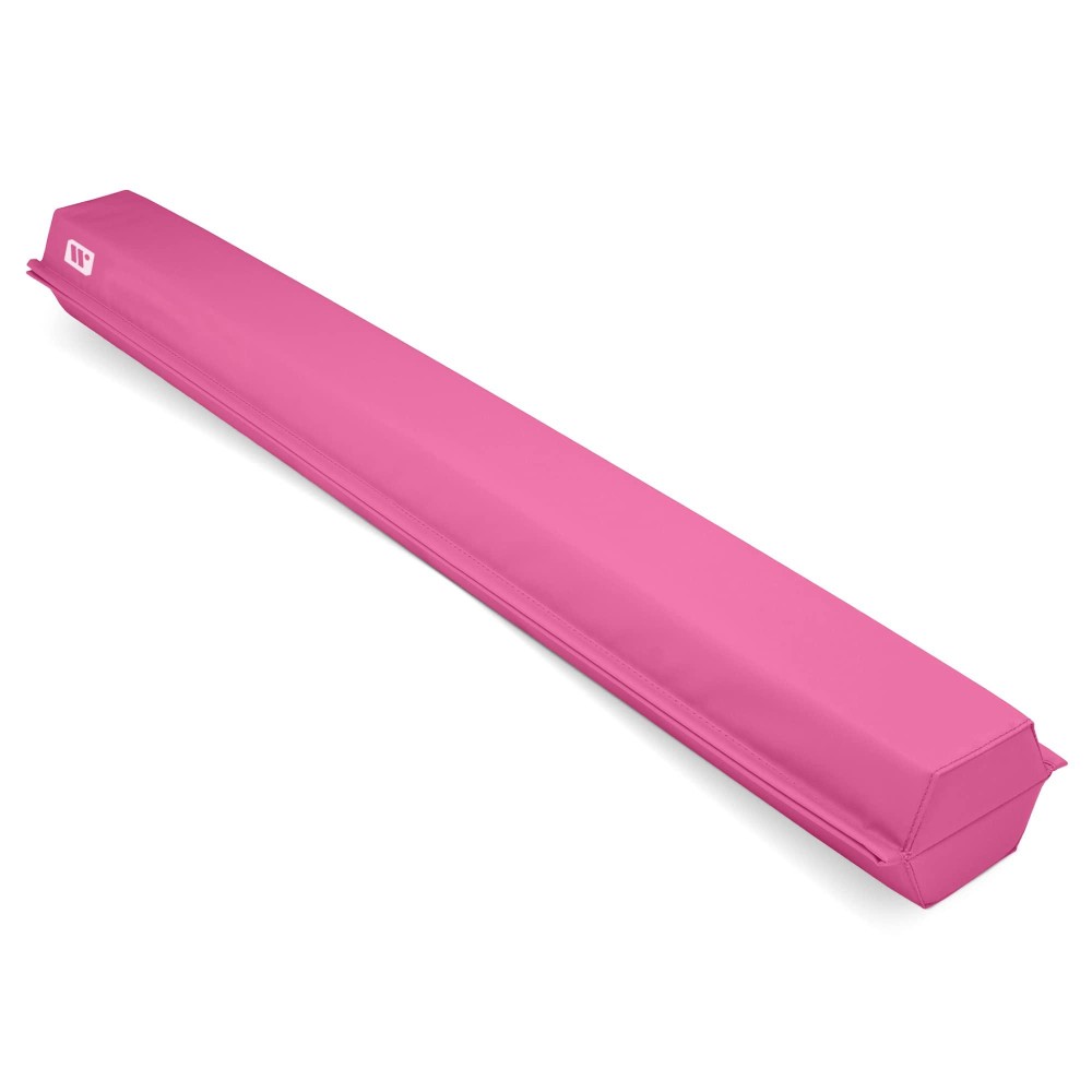 We Sell Mats 9 Ft Folding Foam Balance Beam Bar, Portable Gymnastics Equipment For Gymnast, Children Or Cheerleaders, Pink
