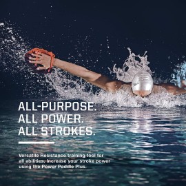Speedo unisex adult Training Power Plus swimming hand paddles, Red, Medium US