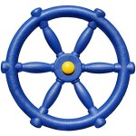 Jungle Gym Kingdom Playground Accessories - Pirate Ship Wheel For Kids Outdoor Playhouse, Treehouse, Backyard Playset Or Swingset - Wooden Attachments Parts (Blue)