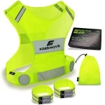 Freemove Reflective Vest Running Gear + 2 Bands & Bag/Ultralight & Comfy Safety Vests With Front Pocket > High Visibility Reflector > For Men, Women > Running, Dog Walking Or Cycling