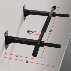 Yes4All Multifunctional Wall Mounted Pull Up Bar/Chin Up Bar For Crossfit Training Home Gym Workout Strength Training Equipment Large