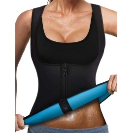 Nonecho Women Sauna Body Shaper Sweat Suit Sleeve Spa Cami Hot Neoprene Slimming Workout Vest Waist Trainer Top