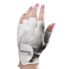 Powerbilt Countess Half-Finger Golf Glove - Ladies Lh Small, White(Small, Worn On Left Hand)