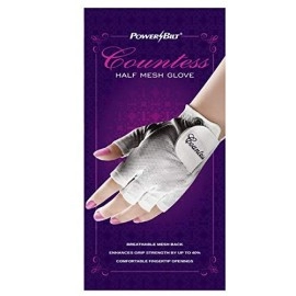 Powerbilt Countess Half-Finger Golf Glove - Ladies Lh Medium, White(Medium, Worn On Left Hand)