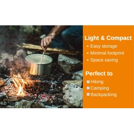 BeGrit Backpacking Camping Cookware Mini Picnic Camping Cooking Mess Kit with Pot and Pan Set for Hiking 8pcs Set