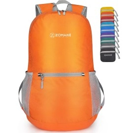 Zomake Ultra Lightweight Hiking Backpack 20L - Packable Small Backpacks Water Resistant Daypack For Women Men(Orange)
