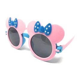 Webdeals - Kids Mouse Ear Round Flip Out Sunglasses (Classic Pinkblue Bows)