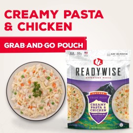 ReadyWise Outdoor Creamy Pasta & Chicken, Freeze-Dried Backpacking and Camping Meals, Tasty Meals and Snacks for Hiking, Backpacking, or Emergency Preparedness, Pack of 1