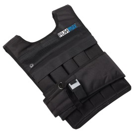 Runmax Runfast 12Lbs-140Lbs Weighted Vest With Shoulder Pads, 60 Lb, Black
