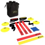 Trained Flag Football Set,10 Man Set,Premium Football Gear, Massive 46 Piece Set, Flags, Belts, Cones, & More, Bonus: Stylish Carry Bag & Flag Football Playbook (Ebook)