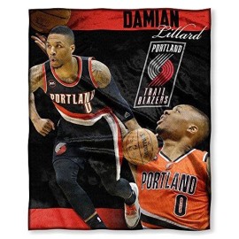 Northwest 575 Trailblazers Nor-1Ply575002017Ret Portland Trail Blazers Nba Damian Lillard Silk Touch Throw, 50 X 60 In