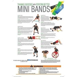 Perform Better Exercise Mini Band, Black-Extra Heavy - Set Of 10 (Exercise Guide Included)