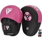 Rdx Boxing Pads Focus Mitts, Maya Hide Leather Curved Hook And Jab Target Hand Pads, Great For Mma, Kickboxing, Martial Arts, Muay Thai, Karate Training, Padded Punching, Coaching Strike Shield
