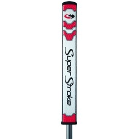 SuperStroke CounterCore Flatso Golf Putter Grip, White/Red (Flatso 2.0) | Consistent and Reliable Putting Stroke | Reduces Face Angle Rotation | Adjustable Weight System | Unique Parallel Design (60502)