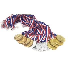 HAPPY DEALS ~ Torch Medals | Bulk 24 Pack | Olympic Style Game Awards