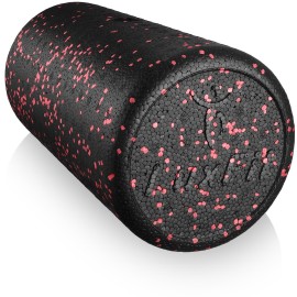 LuxFit Foam Roller, Speckled Foam Rollers for Muscles '3 Year Warranty' High Density Foam Roller for Physical Therapy Exercise Deep Tissue Muscle Massage MyoFacial Release Back Roller (Red, 18 Inch)