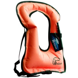 Rrtizan Snorkel Vest, Adults Portable Inflatable Swim Vest Jackets For Snorkeling Swimming Diving Safety(Orange)