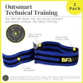 BFR BANDS PRO Blood Flow Restriction Bands for Arms, Legs & Glutes Occlusion Training, Help Gain Muscle Without Heavy Weight Lifting, Quick-Release Strong Elastic Strap for Men & Women