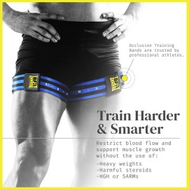 BFR BANDS PRO Blood Flow Restriction Bands for Arms, Legs & Glutes Occlusion Training, Help Gain Muscle Without Heavy Weight Lifting, Quick-Release Strong Elastic Strap for Men & Women