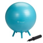 Gaiam Kids Stay-N-Play Children'S Balance Ball - Flexible School Chair Active Classroom Desk Alternative Seating Built-In Stay-Put Soft Stability Legs, Includes Air Pump, 45Cm, Blue