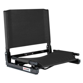 Stadium Chair Game Changer Portable Folding Canvas Bleacher Cushion Seat, Black