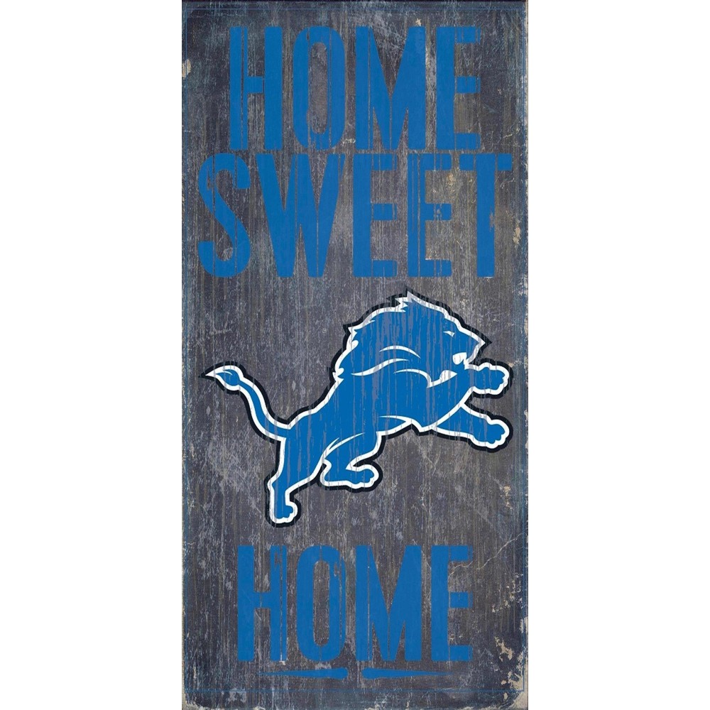 Detroit Lions Official NFL 14.5 inch x 9.5 inch Wood Sign Home Sweet Home by Fan Creations 048395