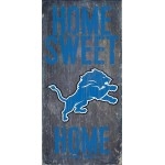 Detroit Lions Official NFL 14.5 inch x 9.5 inch Wood Sign Home Sweet Home by Fan Creations 048395