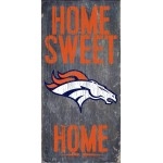 Fan Creations Denver Broncos Official NFL 14.5 inch x 9.5 inch Wood Sign Home Sweet Home 048388