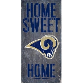 St. Louis Rams Official NFL 14.5 inch x 9.5 inch Wood Sign Home Sweet Home by Fan Creations 048579