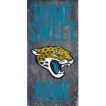 Jacksonville Jaguars Official NFL 14.5 inch x 9.5 inch Wood Sign Home Sweet Home by Fan Creations 048432