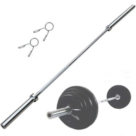 Topeakmart Olympic Barbell Bar 7ft Chrome Weight Lifting Bar Weighted Exercise Bar Barbell Bar Weight Bench Set