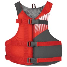 Stohlquist Fit Youth (50-90 Lbs) High Mobility Pfd Life Jacket Vest - Coast Guard Approved For Kids, Lightweight Buoyancy Foam, Fully Adjustable For Children & Juniors Red & Gray, (Qf1850610J)