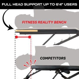 Fitness Reality 1000 Super Max - Adjustable Weight Bench Press for Incline Decline Workouts & Strength Training - Foldable Workout Benches for Home - Exercise Bench for Home Gym - 800 Pound Capacity