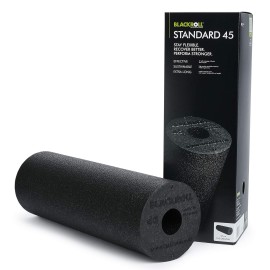 Blackroll - Standard 45 Foam Roller, Exercise And Massage Equipment For Home Gym, Yoga, And Muscle Therapy, Trigger Point And Myofascial Release, Long Pilates Back Stretcher, 45Cm (18Ax6A), Black