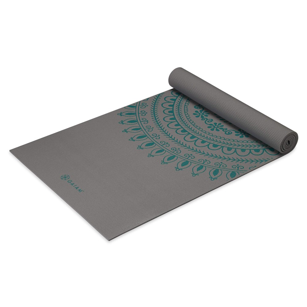 Gaiam Yoga Mat Premium Print Extra Thick Non Slip Exercise & Fitness Mat For All Types Of Yoga, Pilates & Floor Workouts, Teal Marrakesh, 6Mm (Longer/Wider)