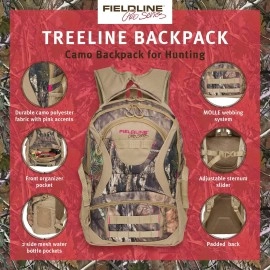 Fieldline Treeline Womens Hunting Backpack PRO Series | Tactical Backpack for Women and Men | Camo Backpack for Hunting | Heavy Duty Army Backpack | 31.8L Capacity