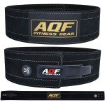Aqf Leather Weight Lifting Belt Powerlifting Belt Back Support - 4A Wide X 10Mm Thick Lever Buckle Cowhide Leather Training Belt Suede Lining, Black, Xxl 43 To 45